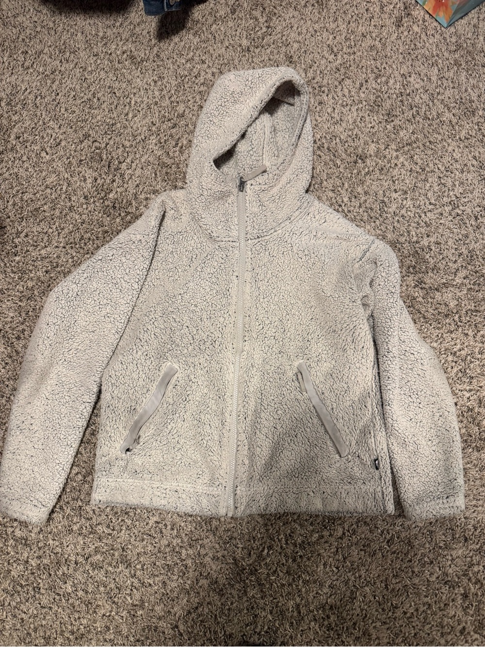 The North Face Women's Hooded Sherpa Jacket - Off-White/Light Gray